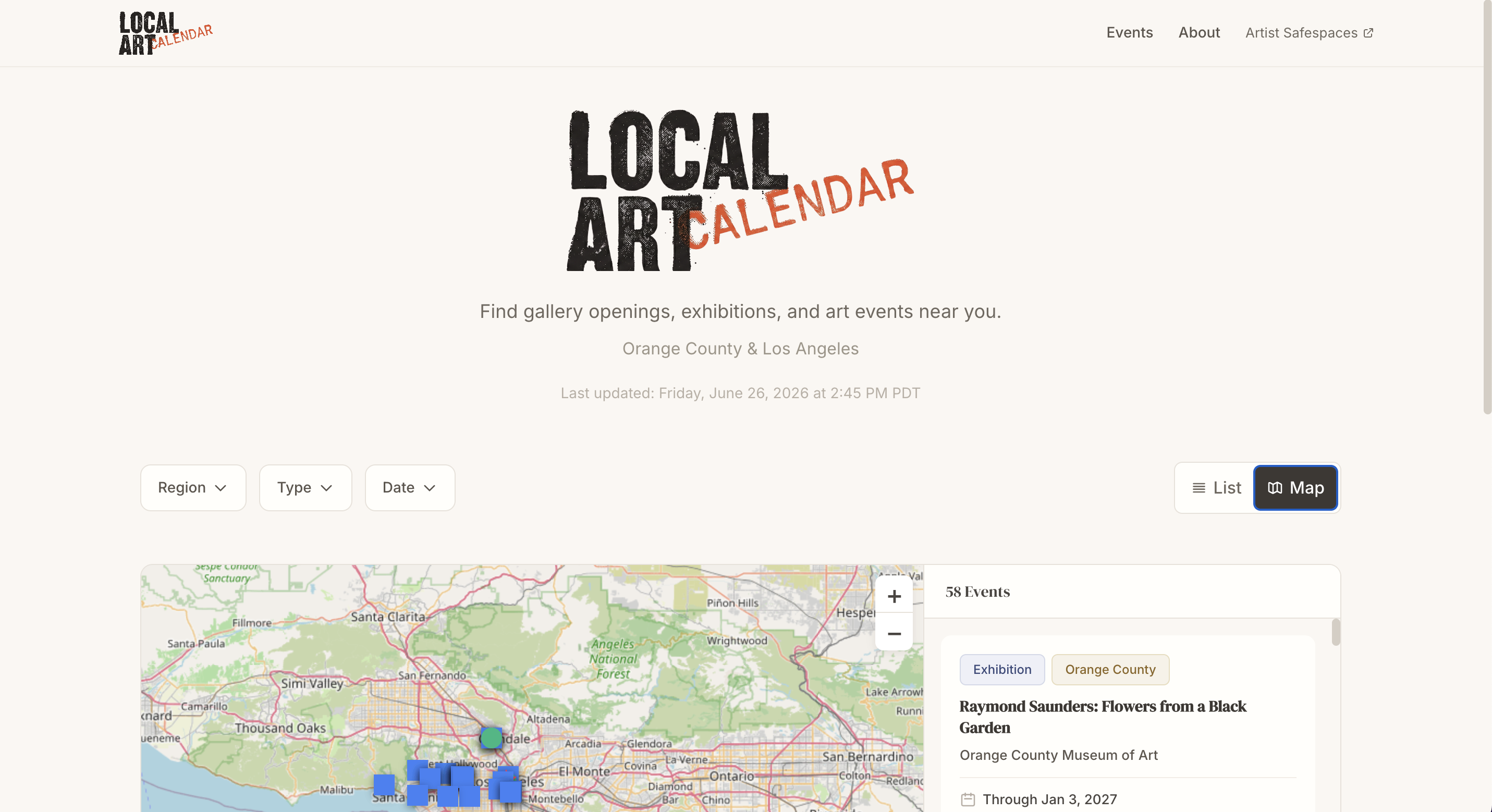 Local Art Calendar